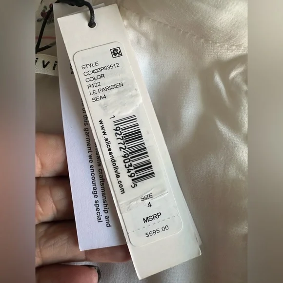 Alice + Olivia by Stacey Bendet White Mini Dress with Red Floral Design - Picture 10 of 13